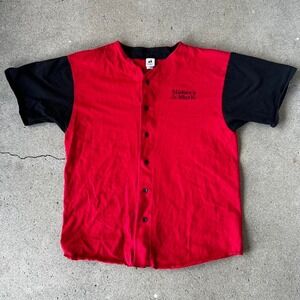 Vintage Maker's Mark whiskey red and black cotton baseball jersey Size XL